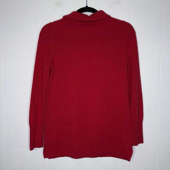 Talbots Women’s 100% Cashmere Cowl Neck Sweater Red Size Small - Picture 2 of 4